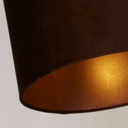 Lighting Collection Calista Velvet Chocolate Ceiling Shade - Size: 20 x 30 x 30cm - Brown - Wilko - thumbnail 5