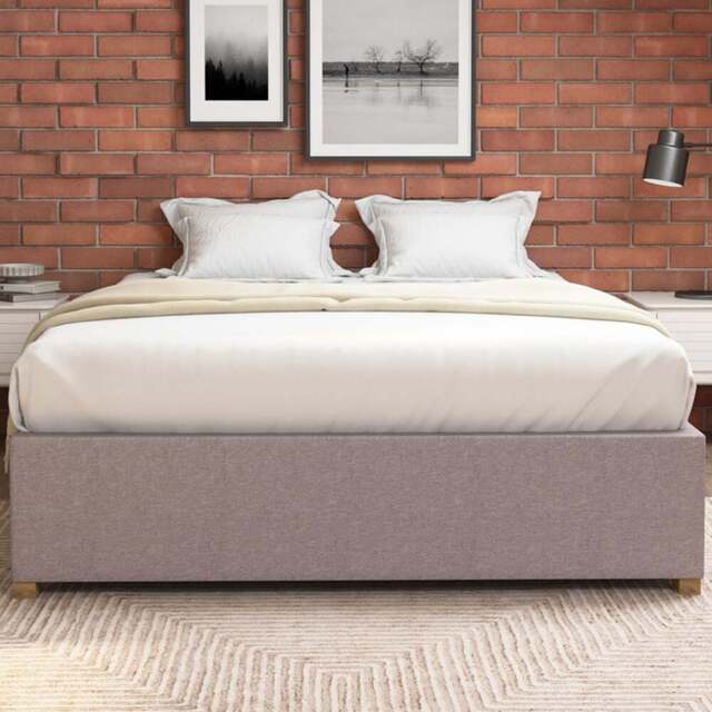 Aspire Furniture Single Grey Eire Linen Platform Ottoman Bed - Aspire Beds - Wilko - image 1