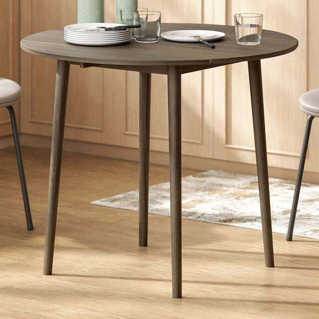 HOMCOM 4 Seater Grey Drop Leaf Dining Table - Wilko - image 1