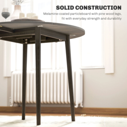 HOMCOM 4 Seater Grey Drop Leaf Dining Table - Wilko - thumbnail 7