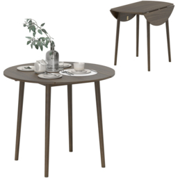 HOMCOM 4 Seater Grey Drop Leaf Dining Table - Wilko - thumbnail 3