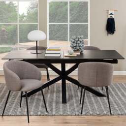 Florence Heaven Ceramic 8 Seater Extendable Dining Table Black - Furniture To Go - Wilko