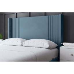 DS Living Elara Super King Blue Winged Panel Ottoman Bed with Headboard - Wilko - thumbnail 4