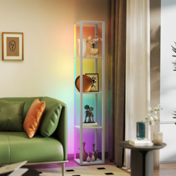 HOMCOM 4 Shelf Grey RGB LED Floor Lamp with Remote - Size: 15 x 34 x 50cm - Wilko - thumbnail 4