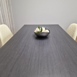 Kosy Koala 4 Seater Faux Leather Gem Pattern Dining Set Charcoal and Cream - Multi - Portland - Wilko - thumbnail 7