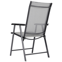 Living and Home Set of 2 Metal Frame Fabric Foldable Chair - Size: 95 x 59 x 66cm - Black - Wilko - thumbnail 6