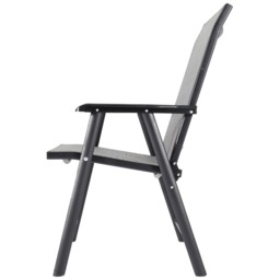 Living and Home Set of 2 Metal Frame Fabric Foldable Chair - Size: 95 x 59 x 66cm - Black - Wilko - thumbnail 5