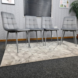 Denver Set of 4 Grey Velvet Dining Chairs - Wilko - thumbnail 7