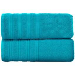 Velosso Hampi Cotton Teal Bath Towel Set of 2 - Blue - Wilko