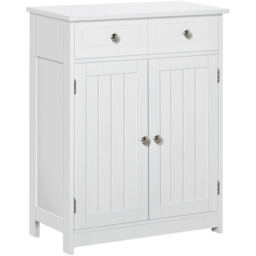 Kleankin  2 Door 2 Drawer White Floor Cabinet - Size: 60 x 30 x 75cm - Wilko - thumbnail 3