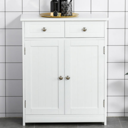 Kleankin  2 Door 2 Drawer White Floor Cabinet - Size: 60 x 30 x 75cm - Wilko
