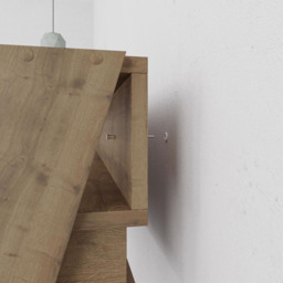 FWStyle Cowork Single Drawer Single Shelf Dark Oak Wall Mounted Desk - Size: 91 x 94 x 50cm - Brown - Wilko - thumbnail 7