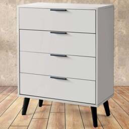 Julian Bowen Alba 4 Drawer Wide Silk Grey Chest of Drawers - Wilko - thumbnail 1