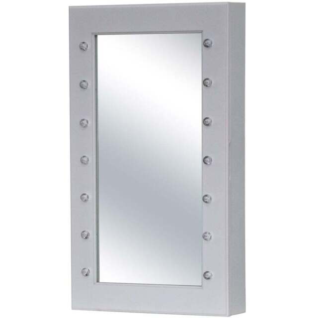 CARME Home Katie LED White Mirrored Jewellery Cabinet - Size: 16 x 73 x 43cm - Wilko - image 1