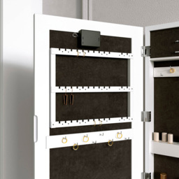 CARME Home Katie LED White Mirrored Jewellery Cabinet - Size: 16 x 73 x 43cm - Wilko - thumbnail 6
