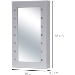 CARME Home Katie LED White Mirrored Jewellery Cabinet - Size: 16 x 73 x 43cm - Wilko - thumbnail 7