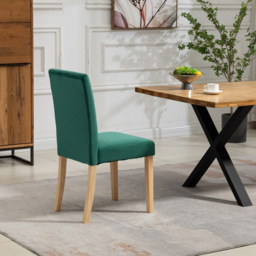Artemis Home Maiolo Set of 2 Green Velvet Dining Chair - Wilko - thumbnail 6