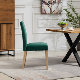 Artemis Home Maiolo Set of 2 Green Velvet Dining Chair - Wilko - thumbnail 5