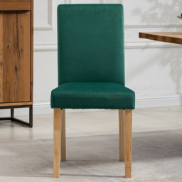Artemis Home Maiolo Set of 2 Green Velvet Dining Chair - Wilko