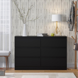 FWStyle Carlton 6 Drawer Matt Black Chest of Drawers - Wilko - thumbnail 6