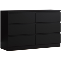 FWStyle Carlton 6 Drawer Matt Black Chest of Drawers - Wilko - thumbnail 3