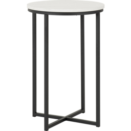 Seconique Dallas Marble and Black Side Table - Size: 40 x 40 x 61cm - Wilko - thumbnail 3