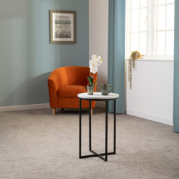Seconique Dallas Marble and Black Side Table - Size: 40 x 40 x 61cm - Wilko - thumbnail 6