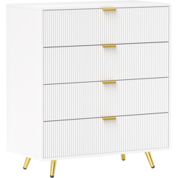 Portland 4 Drawer White Chest of Drawers - Wilko - thumbnail 3