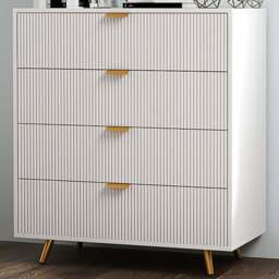 Portland 4 Drawer White Chest of Drawers - Wilko