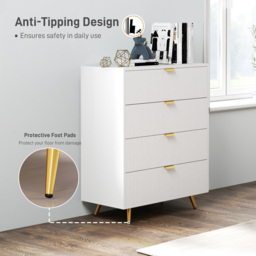 Portland 4 Drawer White Chest of Drawers - Wilko - thumbnail 7