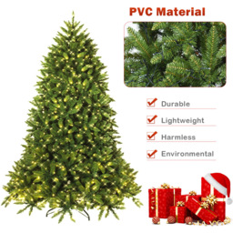 Costway Pre Lit Warm White LED Artificial Christmas Tree 6ft - Green - Wilko - thumbnail 7