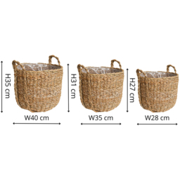 Ivyline Tenno Natural Basket Set of 3 - Size: 40cm - n/a - Wilko - thumbnail 7