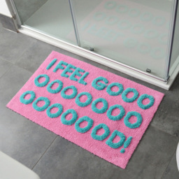 Mooky Mats I Feel Good Slogan Non Slip Bath Mat 50 x 80cm - Size: 50 x 80 x 1cm - Pink - Wilko - thumbnail 3