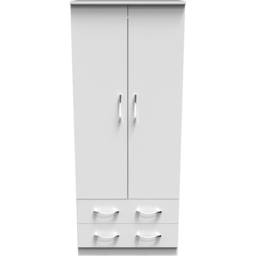 Crowndale Avon 2 Door 2 Drawer White Matt Wardrobe Ready Assembled - Size: 2 Door, 2 Drawer - Wilko - thumbnail 3