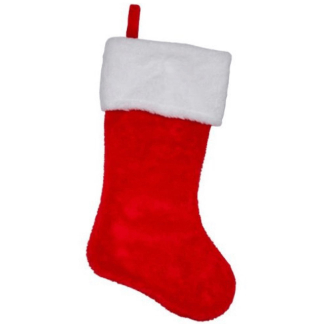 Samuel Alexander Red and White Traditional Santa Christmas Stocking Hanging 51cm - Size: 53 x 26 x 5cm - Red / White - Wilko - image 1