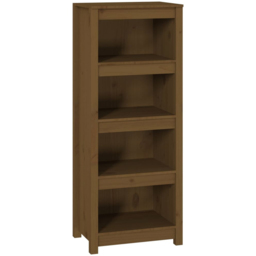 vidaXL 4 Shelf Honey Brown Solid Pine Wood Bookcase - Size: 125.5 x 50 x 35cm - Wilko - thumbnail 3