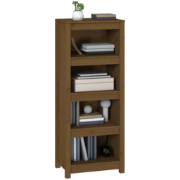 vidaXL 4 Shelf Honey Brown Solid Pine Wood Bookcase - Size: 125.5 x 50 x 35cm - Wilko - thumbnail 5