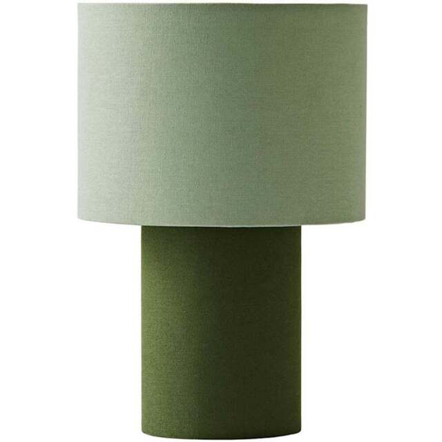 ValueLights Bobby Green Clash Duo Fabric Table Lamp and Bulb - Size: 30 x 20 x 20cm - Wilko - image 1