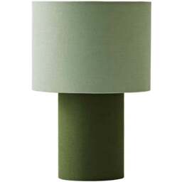 ValueLights Bobby Green Clash Duo Fabric Table Lamp and Bulb - Size: 30 x 20 x 20cm - Wilko