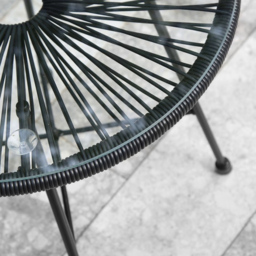 3pcs Bistro Egg Designer String Chair Indoor & Garden Set - Black - Size: 2 Seater - RayGar - Wilko - thumbnail 6