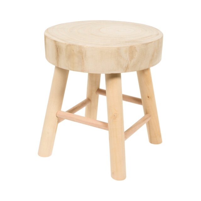Wood Footstool Natural - Wilko - image 1