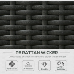 Outsunny 5pc PE Rattan Sun Lounger Black - Size: 106 x 98 x 146cm - Wilko - thumbnail 5