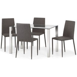 Julian Bowen Set of 4 Slate Grey Jazz Fabric Chairs - Wilko - thumbnail 6
