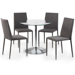 Julian Bowen Set of 4 Slate Grey Jazz Fabric Chairs - Wilko - thumbnail 5