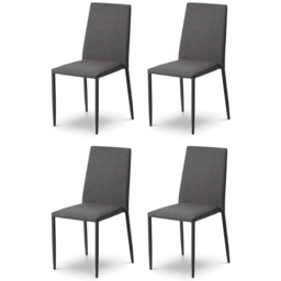Julian Bowen Set of 4 Slate Grey Jazz Fabric Chairs - Wilko - thumbnail 3