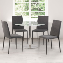 Julian Bowen Set of 4 Slate Grey Jazz Fabric Chairs - Wilko