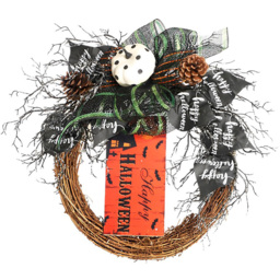 Living and Home Halloween Wreath with Black Bows 40cm - Wilko - thumbnail 5