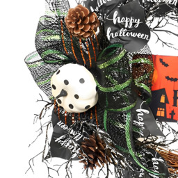 Living and Home Halloween Wreath with Black Bows 40cm - Wilko - thumbnail 6