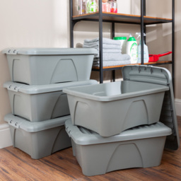Wham 34L Soft Grey Home Upcycle Storage Box with Lid 5 Pack - Wilko - thumbnail 3