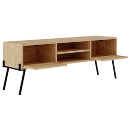 FWStyle Naive 2 Door 2 Shelf Sapphire Oak Wide TV Unit - Size: 51 x 143 x 36cm - Brown - Wilko - thumbnail 4